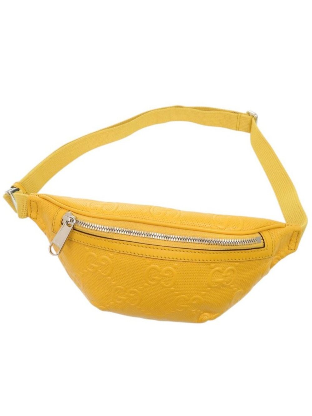 Gucci GG Embossed Leather Yellow Belt Bag